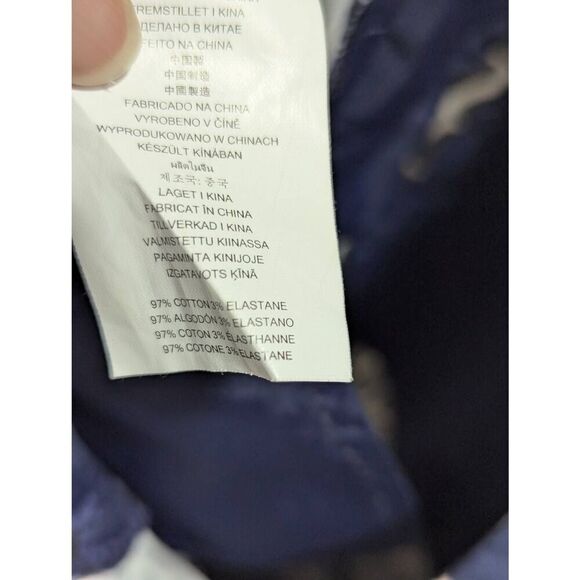 Michael Kors Women's Blue & White Abstract Pattern Straight Ankle Pants Size 8 - Picture 8 of 9